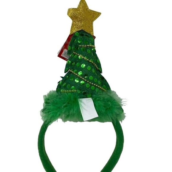 Christmas Tree Light Up Holiday Sequin Headband Novelty Photos Party NWT - Picture 5 of 5